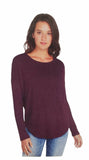 Buffalo Women's Ribbed Long Sleeve Soft And Cozy Top 1323776 Purple Medium