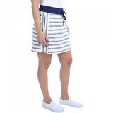 Jones New York Women's French Terry Skort White / Indigo Stripe Large