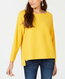Style & Co Women's Ribbed Boatneck Sweater Maize Gold Large
