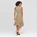 Who What Wear Women's Sleeveless Halter Neck A Line Dress
