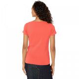 Tommy Hilfiger Women's Short Sleeve V Neck T-Shirt Coralie Orange XL