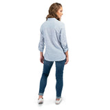 Boston Traders Women's Button Front Roll Tab Blouse Shirt