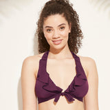 Kona Sol Women's Ruffle Halter Bikini Top. AF601D-Nopads