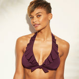Kona Sol Women's Ruffle Halter Bikini Top. AF601D-Nopads