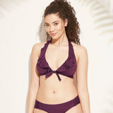 Kona Sol Women's Ruffle Halter Bikini Top. AF601D-Nopads