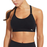 Puma Women's 3 Pack Medium Impact Seamless Sports Bras Black/Grey/White XL