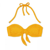 Xhilaration Women's Tie Front Textured Bandeau Bikini Top