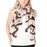 Calvin Klein Women's Leopard Pleated Scarf. A9WS5783 Pink