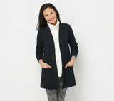Isaac Mizrahi Live! Essentials Women's Open Front Cardigan Black Medium