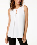 Bar III Women's Sleeveless Keyhole Blouse Lily XL