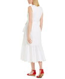 Charter Club Women's Cotton Eyelet Flounce Wrap Dress White 16