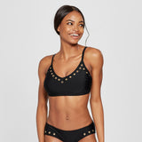Xhilaration Women's Grommet Bralette Bikini Top Black XS