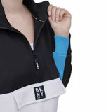 DKNY Sport Women's Colorblock Half Zip Pullover Sweatshirt Black Large
