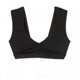 Shade & Shore Women's Cap Sleeve Bralette Bikini Top Black Large