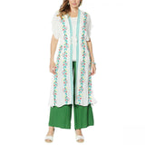 NWT Curations Plus Size Embroidered Gauze Kaftan Cover-Up 1X 2X
