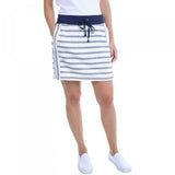 Jones New York Women's French Terry Skort White / Indigo Stripe Large