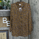LOGO by Lori Goldstein Women's Stretch Woven Button Front Blouse