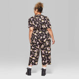 Wild Fable Women's Floral Print Half Sleeve V-Neck Jumpsuit