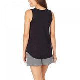 Jane and Bleecker Bleecker Women's 2 Pack Lounge Tank Tops Black / White Medium