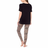 Honeydew Supersoft V Neck And Jogger Pajama Set Black / Animal Print Large