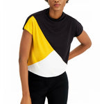 Alfani Plus Size Colorblocked Dropped Shoulder Popover Knit Top Marigold 3X