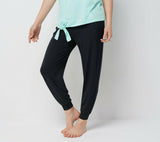 AnyBody Women's Cozy Knit Ribbed Jogger Pants Black XL