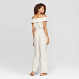 Universal Thread Women's Off Shoulder Mini Cap Sleeve Wide Leg Jumpsuit