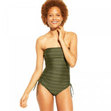 Kona Sol Women's Strapless Ribbed Side Tie One Piece Swimsuit