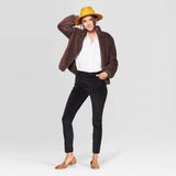 Universal Thread Velvet High Rise Ankle Cropped Skinny Jeans Black 2