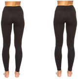 Felina Women's 2 Pack Wide Waistband Sueded Lightweight Leggings Black XL