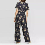 Xhilaration Floral Print Button Front Jumpsuit
