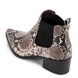 Blondo Emelia Waterproof Chelsea Bootie Brown Snake Leather 8.5