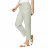 32 Degrees Cool Women's Stretch Linen Blend Ankle Pants Sage XL