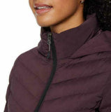 32 Degrees Women's Hooded 4-Way Stretch Quilted Jacket Acai Berry Medium