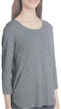 Gloria Vanderbilt Women's 3/4 Sleeve Slub Knit T-Shirt